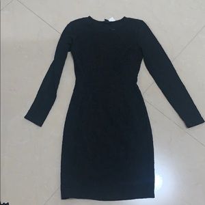 Long sleeve, patterned, little black dress!